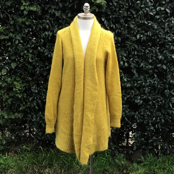 A. IDA Sweaters - A. IDA Mohair Open Shawl Front Cardigan L